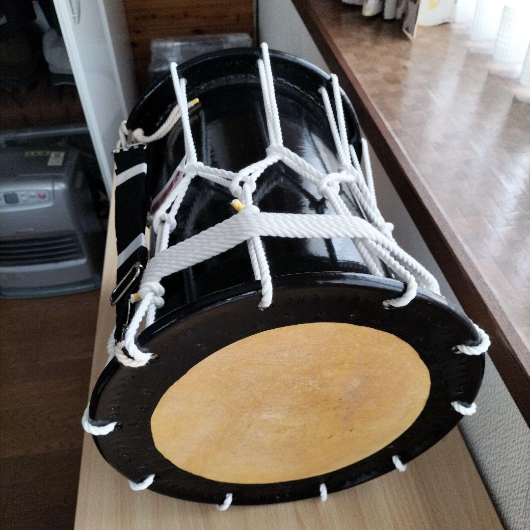 ミズキ様ご依頼商品」担ぎ太鼓 和太鼓 天然皮革 ストラップ付き 中古品