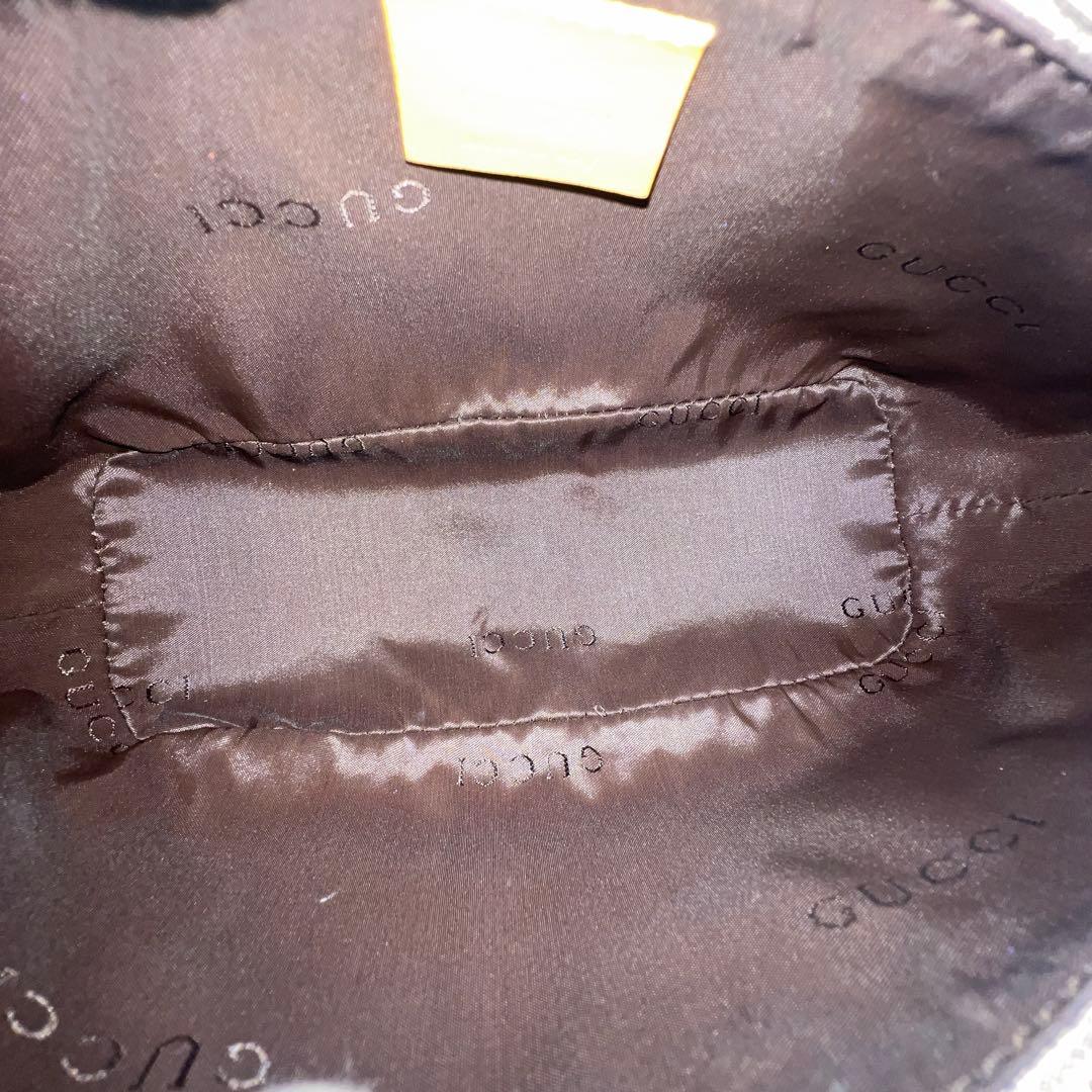 【極美品】グッチ GG ハンドバッグ アクセサリーポーチ キャンバス レザー
