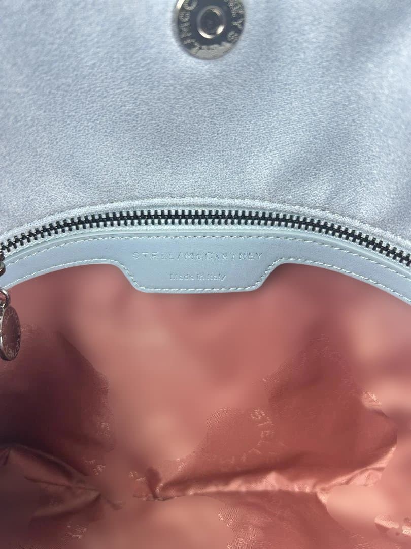 【美品】ステラマッカートニー ファラベラミニ バッグ ライトブルー シルバー