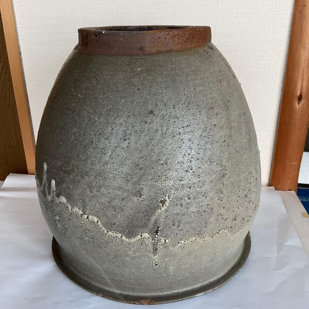 信州松代焼　初期松代焼天王山窯屋号入甕　江戸時代中期(文化文政頃)頃