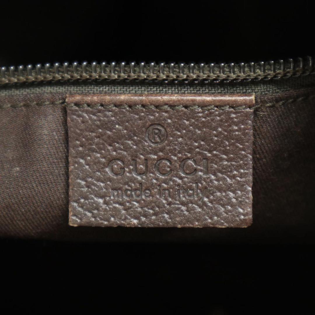 GUCCI グッチ GGキャンバス ハーフムーン　ワンショルダーバッグ 金具　茶