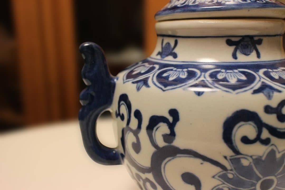 染付 香炉 花瓶 壺 中国 乾隆年製 唐物 - メルカリ