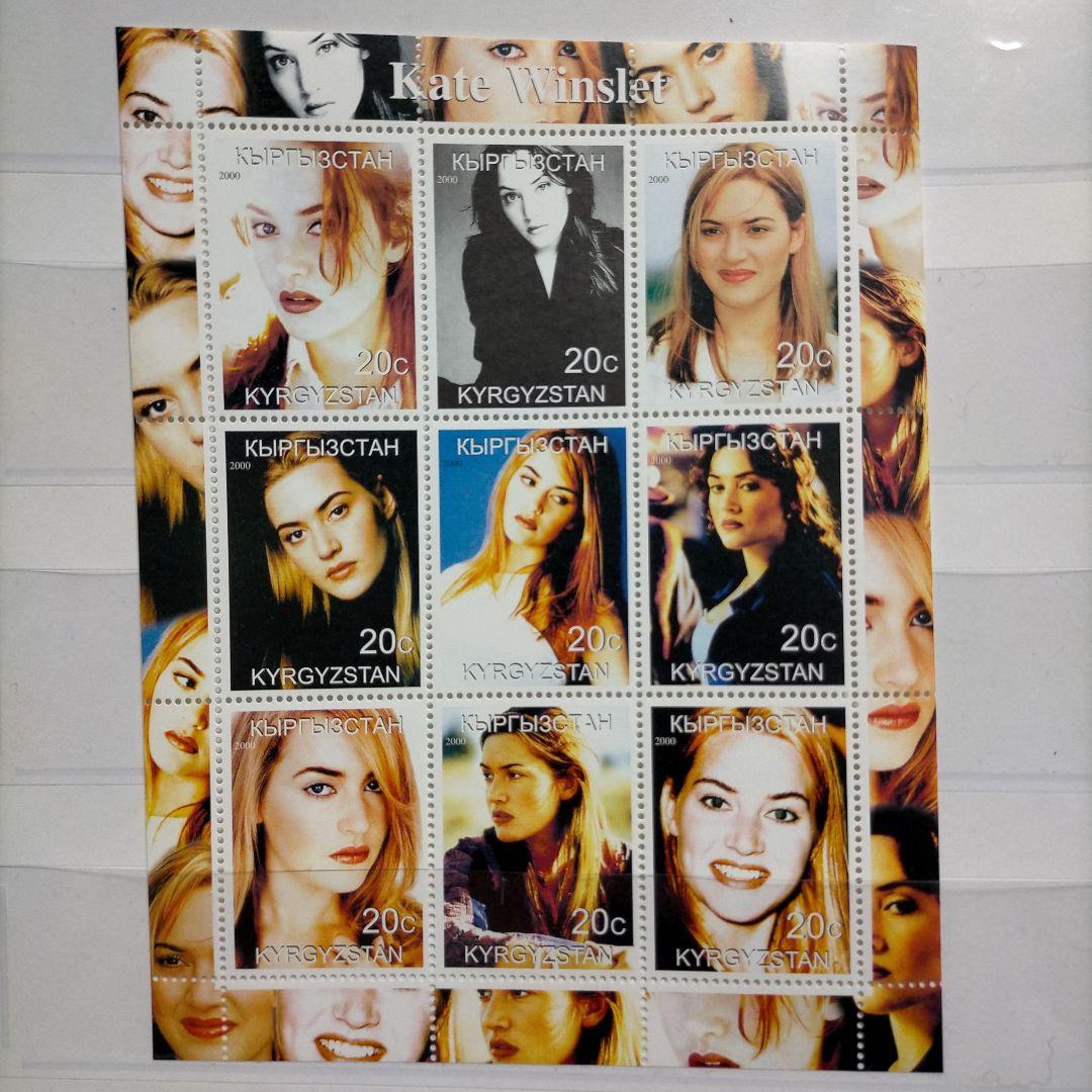 【売約】外国切手 有名俳優・歌手 女性 芸能人シリーズ切手シート未使用  8種