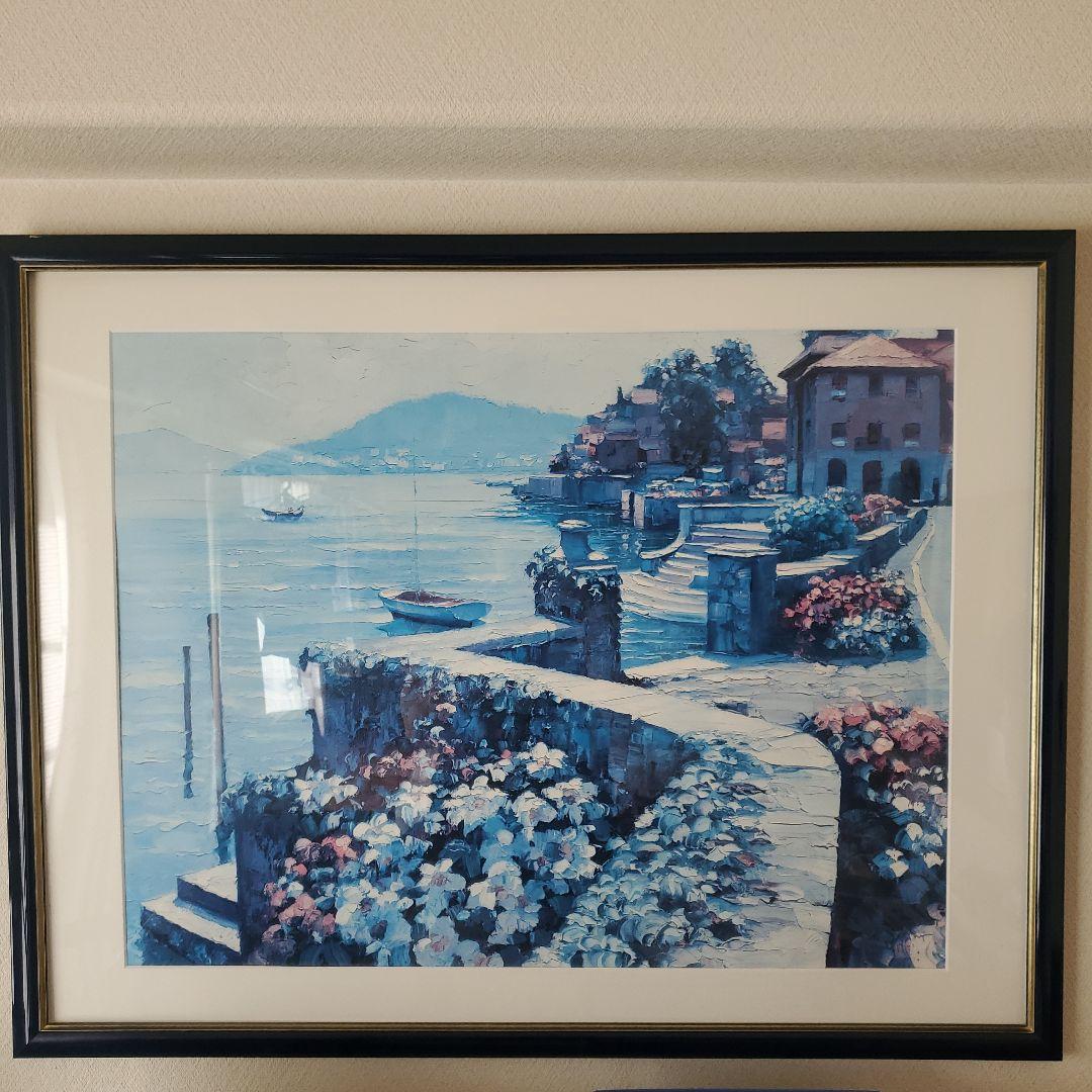 絵画/額縁風景 絵画・額縁・油絵・林道夫・渓流・F6号・美術品・インテリア・雑貨