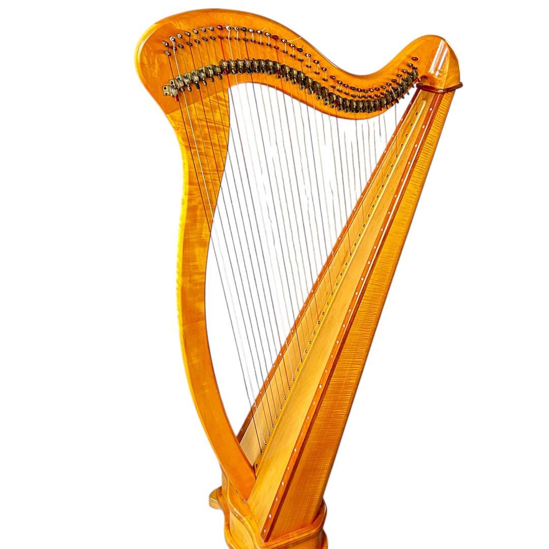 青山ハープ AOYAMA 140D 36弦　アイリッシュハープ　レバー　虎杢