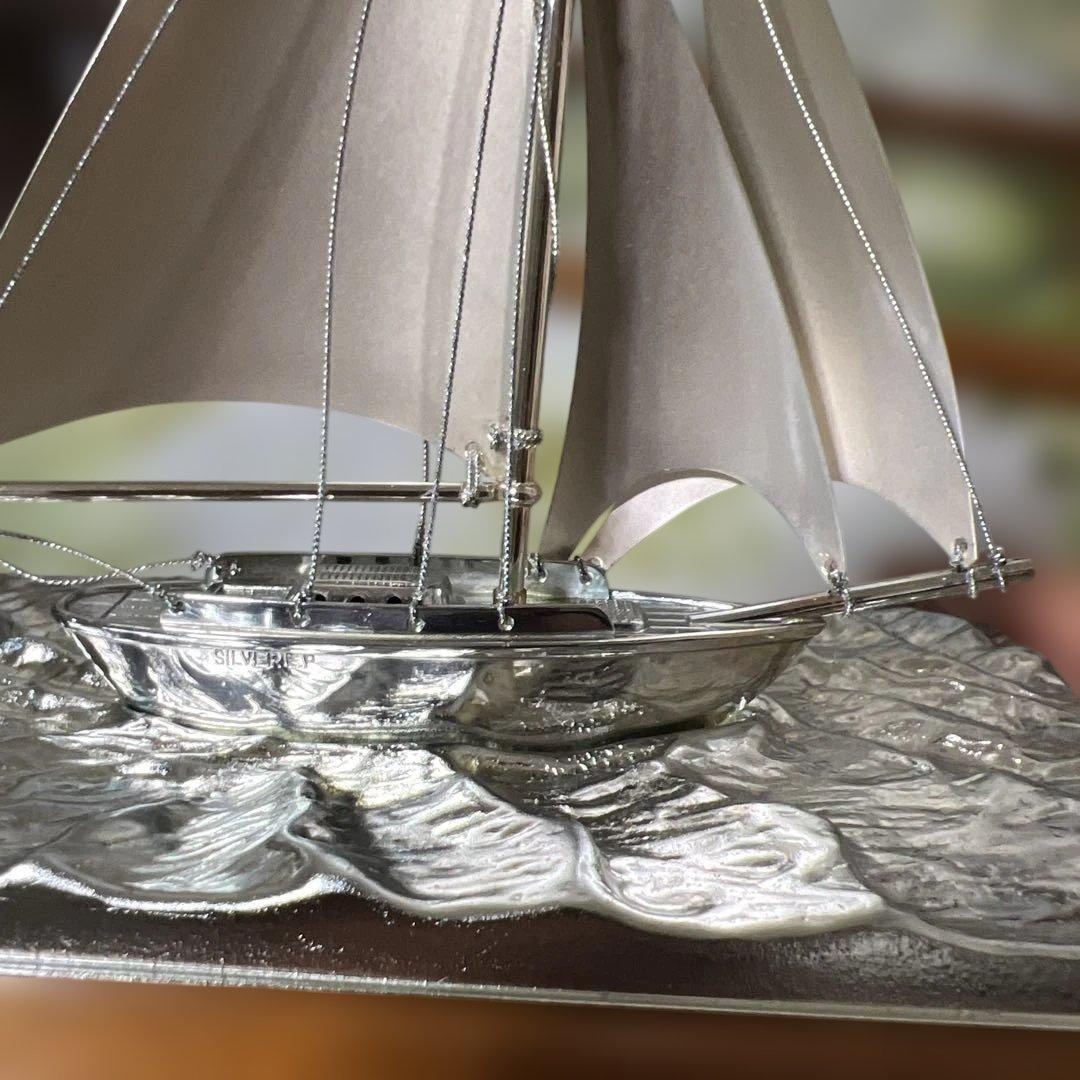 銀製　ヨット置物　シルバー