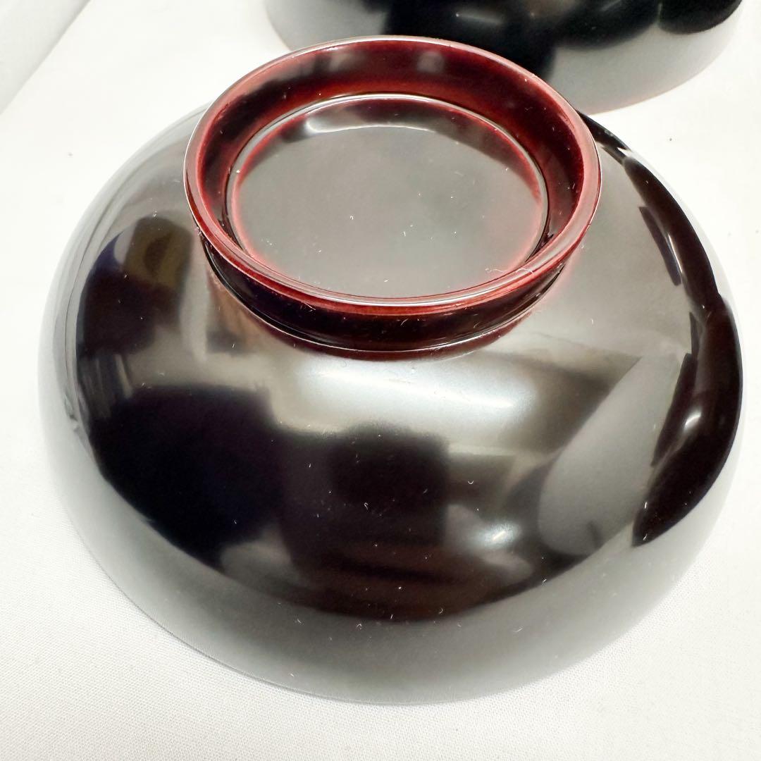 未使用 輪島塗 吸物椀 5客セットとお盆 艶消し 溜蝋色 希少 共箱付 高級品