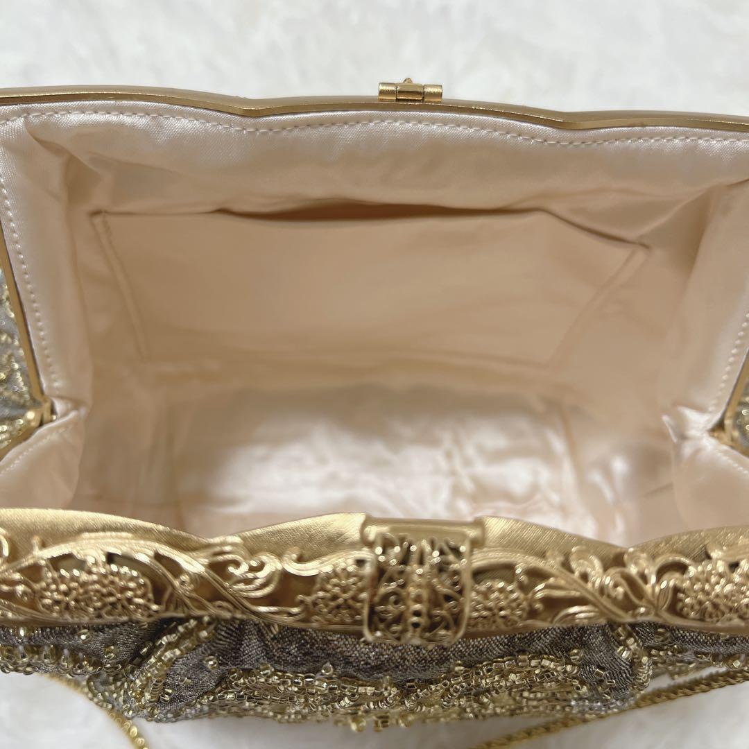 花井幸子　YUKIKO HANAI ビーズ刺繍 パーティーバッグ　美品