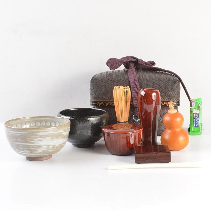 平安 東山麓 東竹園斎作 茶籠 黒楽茶碗 瓢箪振出など 八