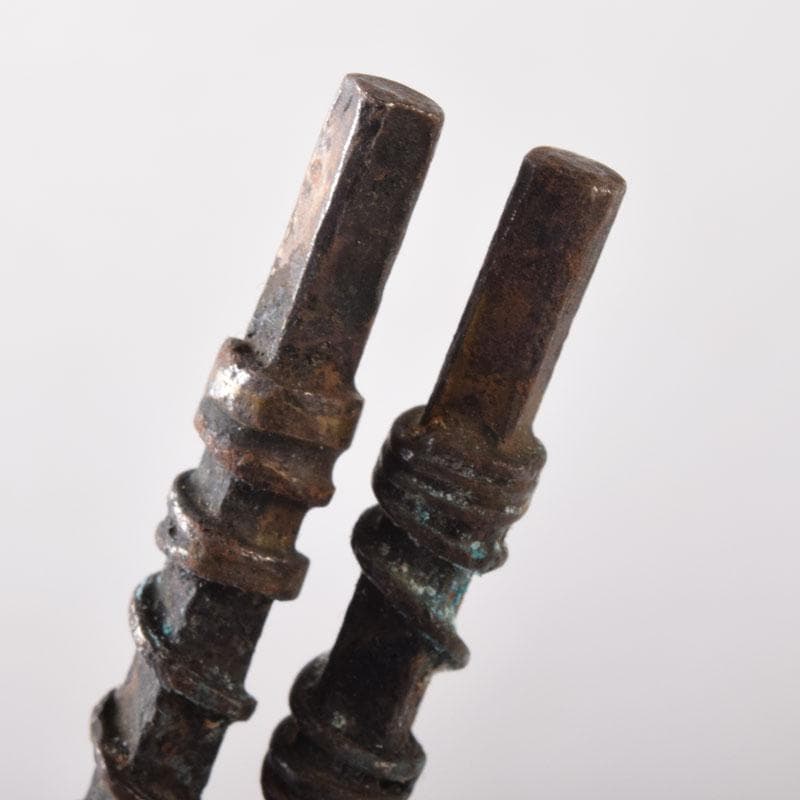 茶道具　内藤四郎作　古鉄　火箸　二種二組　共箱　C　7511