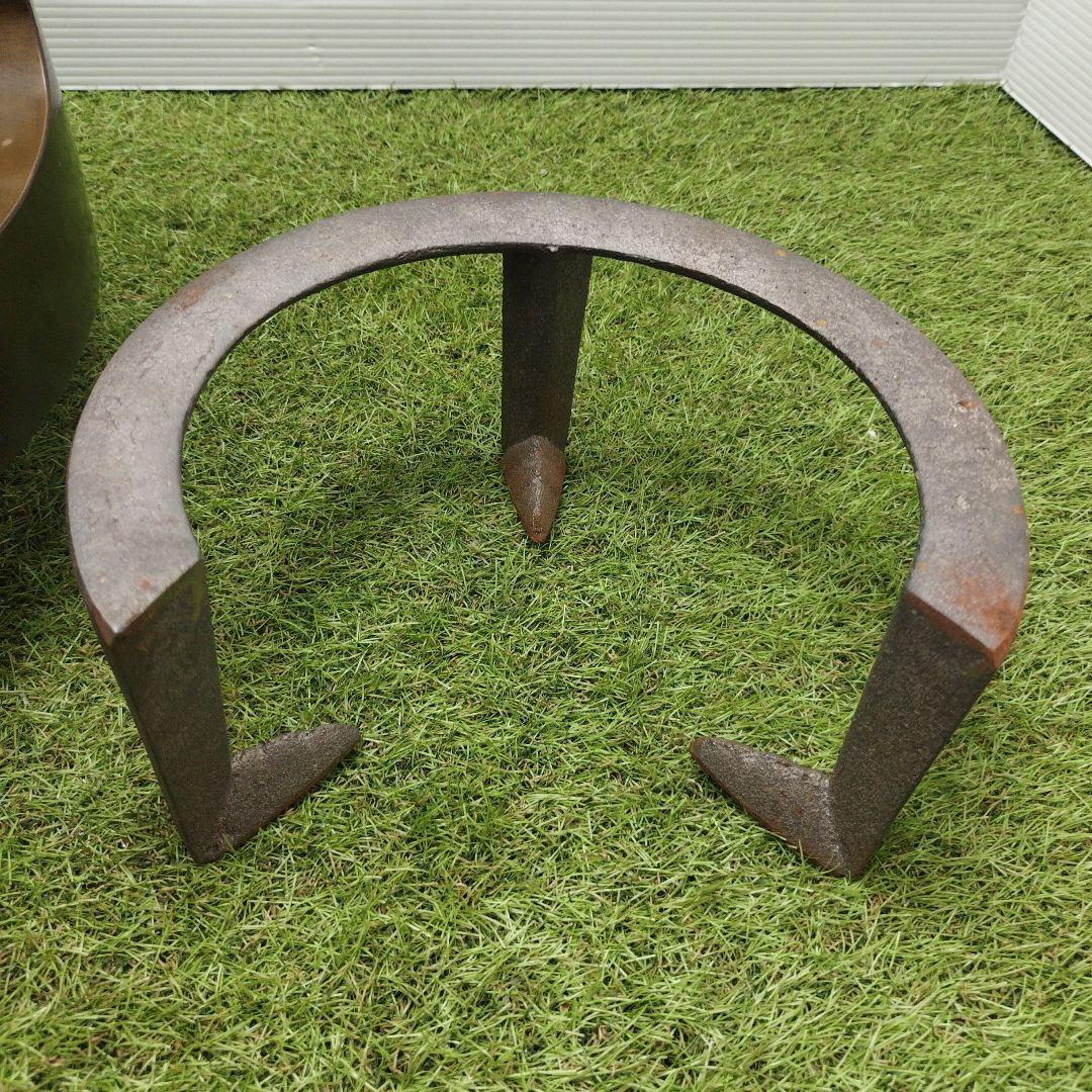 茶道具 風炉 風炉釜 唐銅製 三つ足 火鉢 工芸品 風呂釜 昇雲