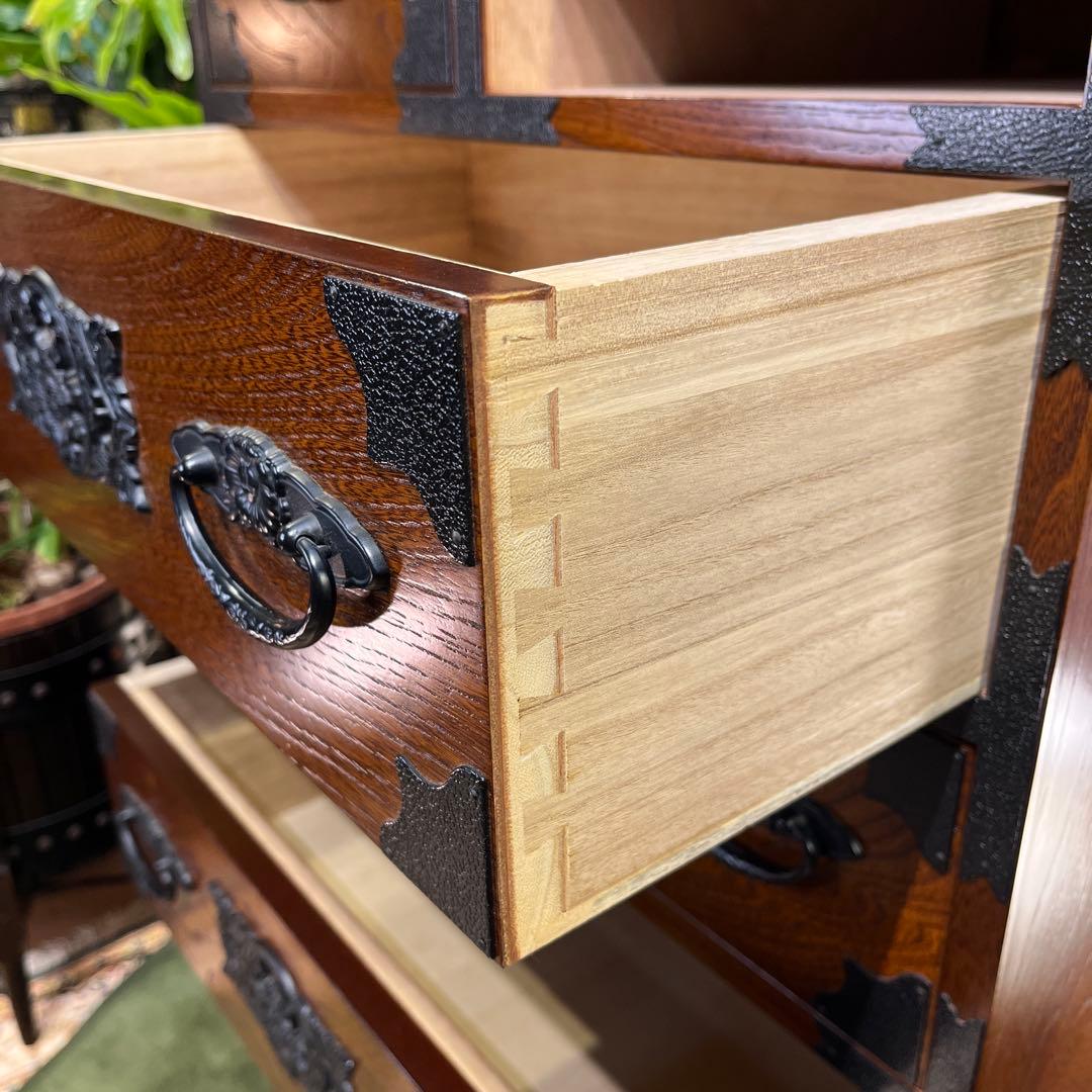 Sale 和製アンティーク 重厚感ある鉄器 チェストキャビネット 民芸