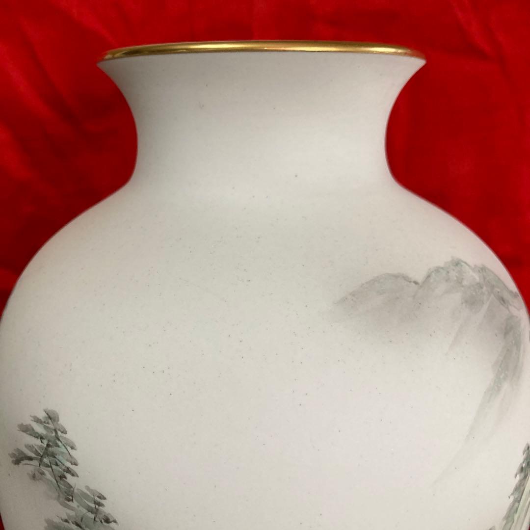 深川製磁 壺 山水図 オールド深川 画/金武自然
