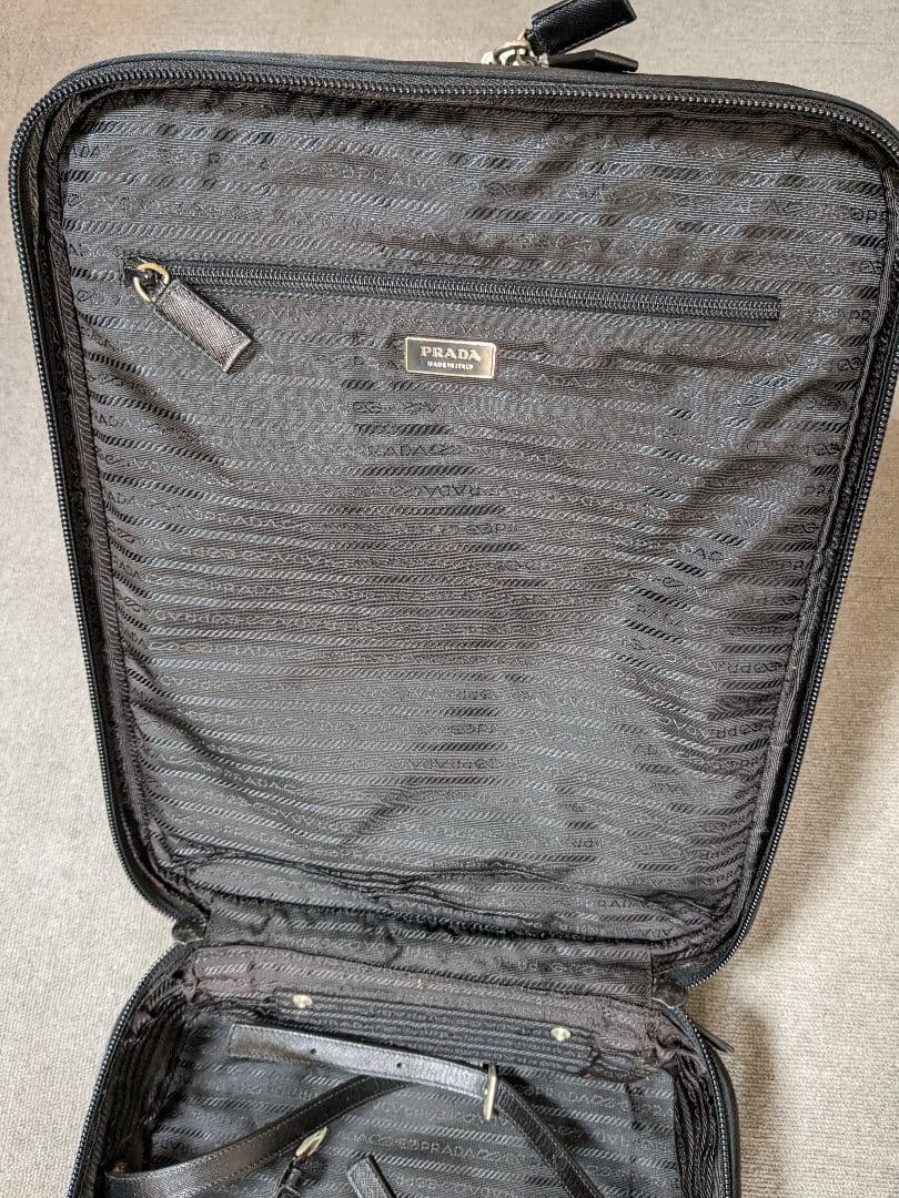 PRADA キャリーバッグ 三角ロゴ ブラック ナイロン 黒
