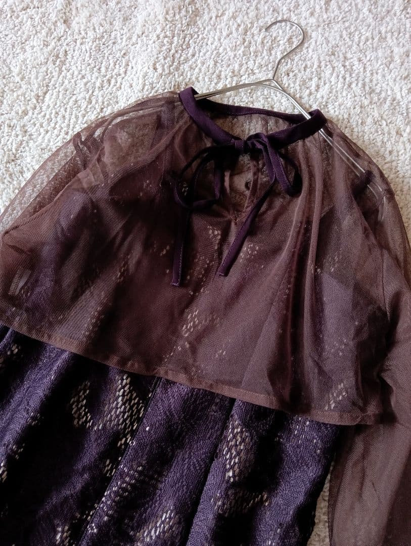 【美品】ドリードール シフォン チュール レースワンピース オケージョンドレス