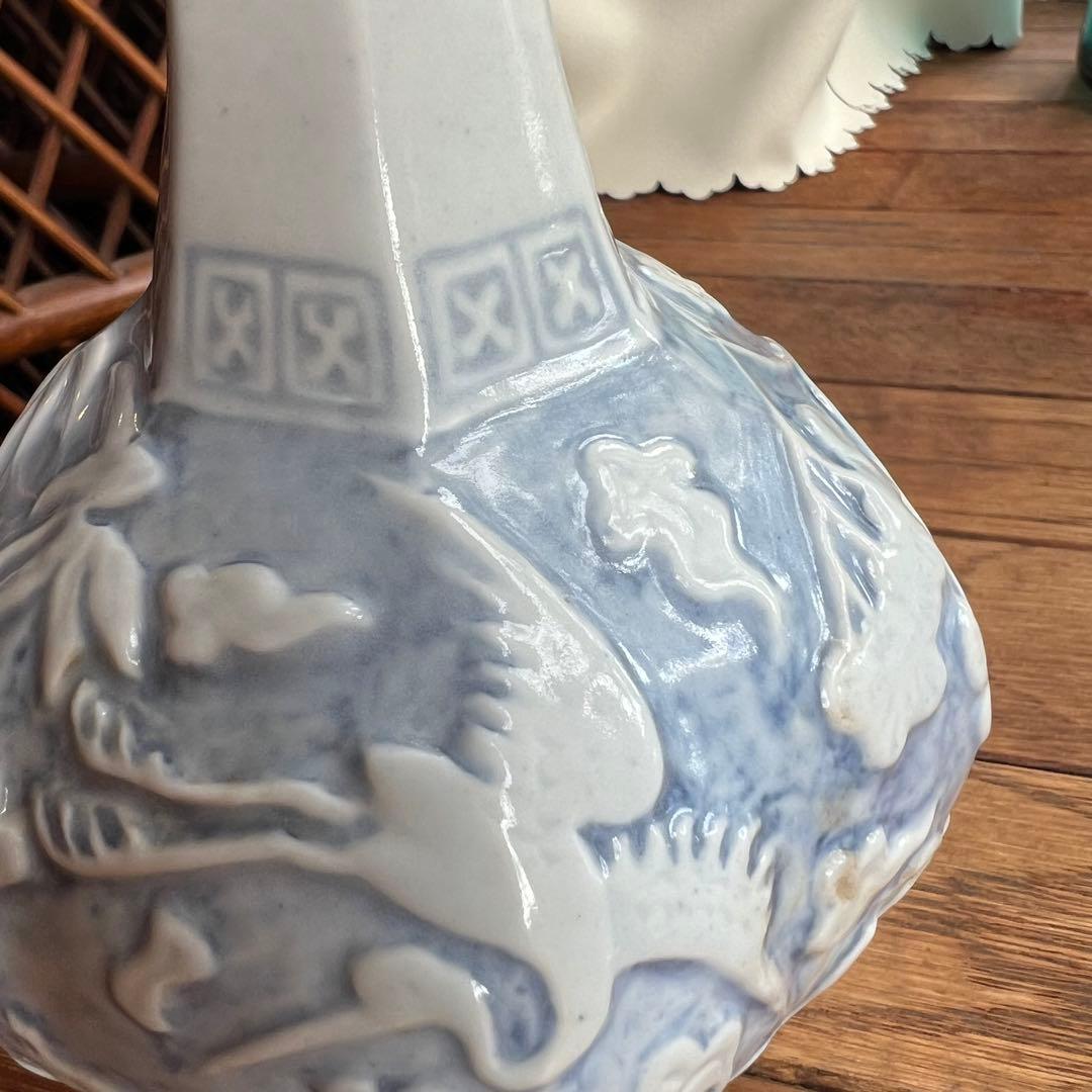 李朝 鹿 鶴 兎 亀 竹 梅 分院 朝鮮 骨董品 花瓶 壺 陶器 染