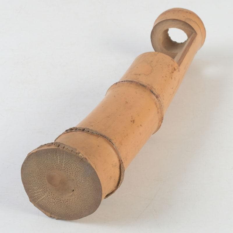 茶道具 古竹製 一重竹花生 花押あり 仰止斎（松尾宗古）書付共