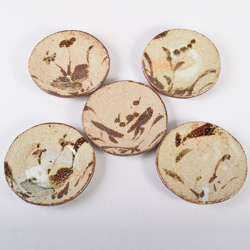 和食器 廣永陶苑 草花文 銘々皿 五客 共箱 二点まとめ