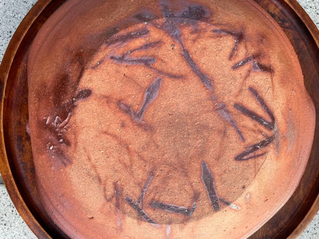 未使用　高級　備前焼　森丁斎作　桃形陶器皿　桃形