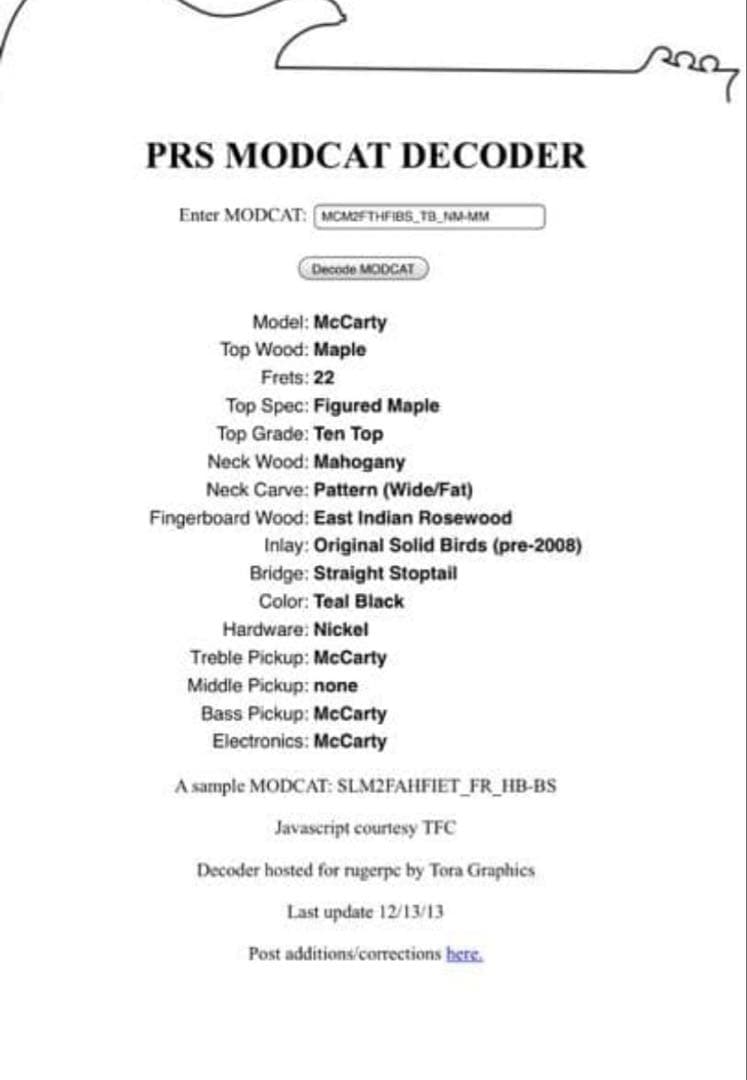 ギター PRS McCARTY 1ST 10top TEAL BLACK