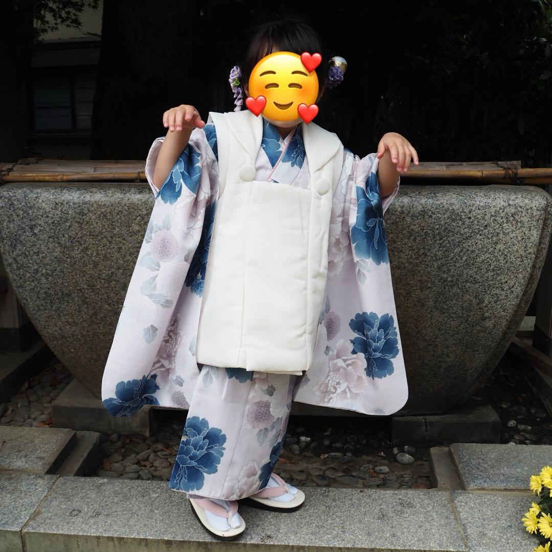 3歳　七五三着物セット　くすみカラー