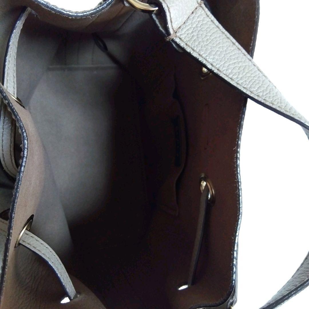 【極美品】FURLA コスタンザ 巾着 ショルダーバッグ グレージュ2WAY