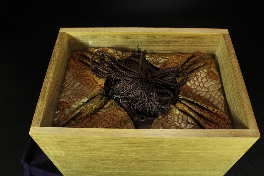 遠州流 桑 七宝透かし 黒柿 茶箱 美品 綺麗寂 時代仕服付(K-A344