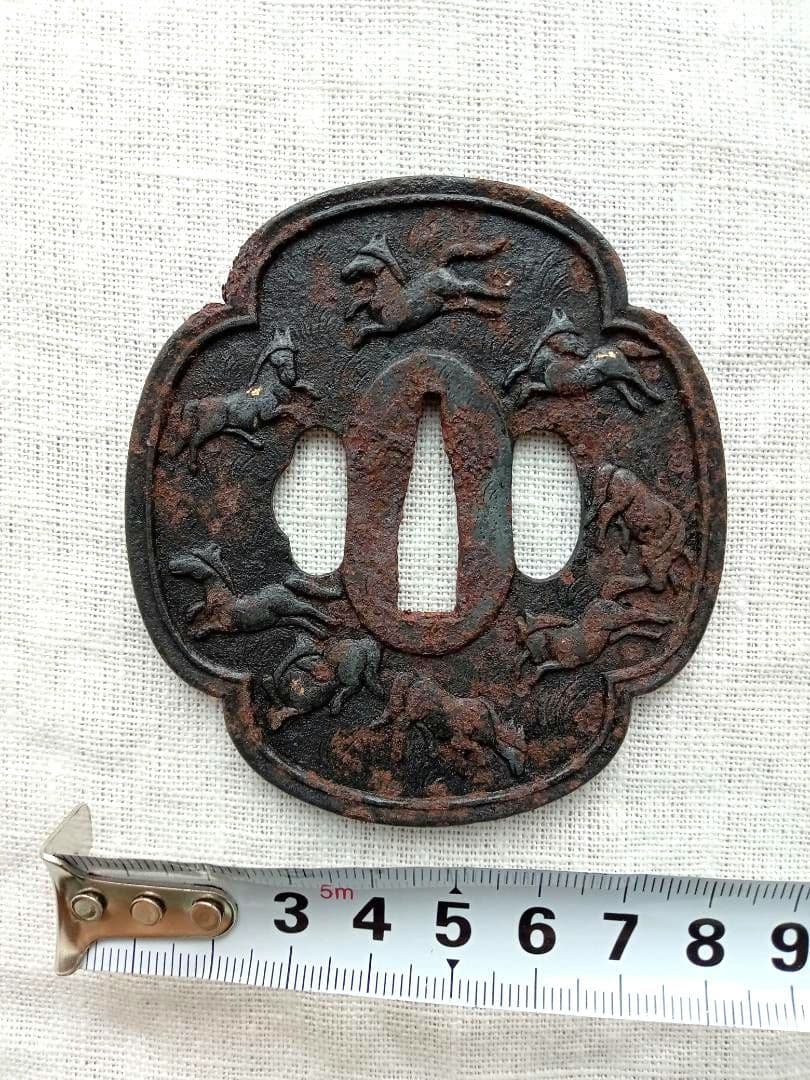 【刀・鍔】つば 馬柄／透かし／花柄／色々まとめて１０個 日本刀装具 武具 骨董