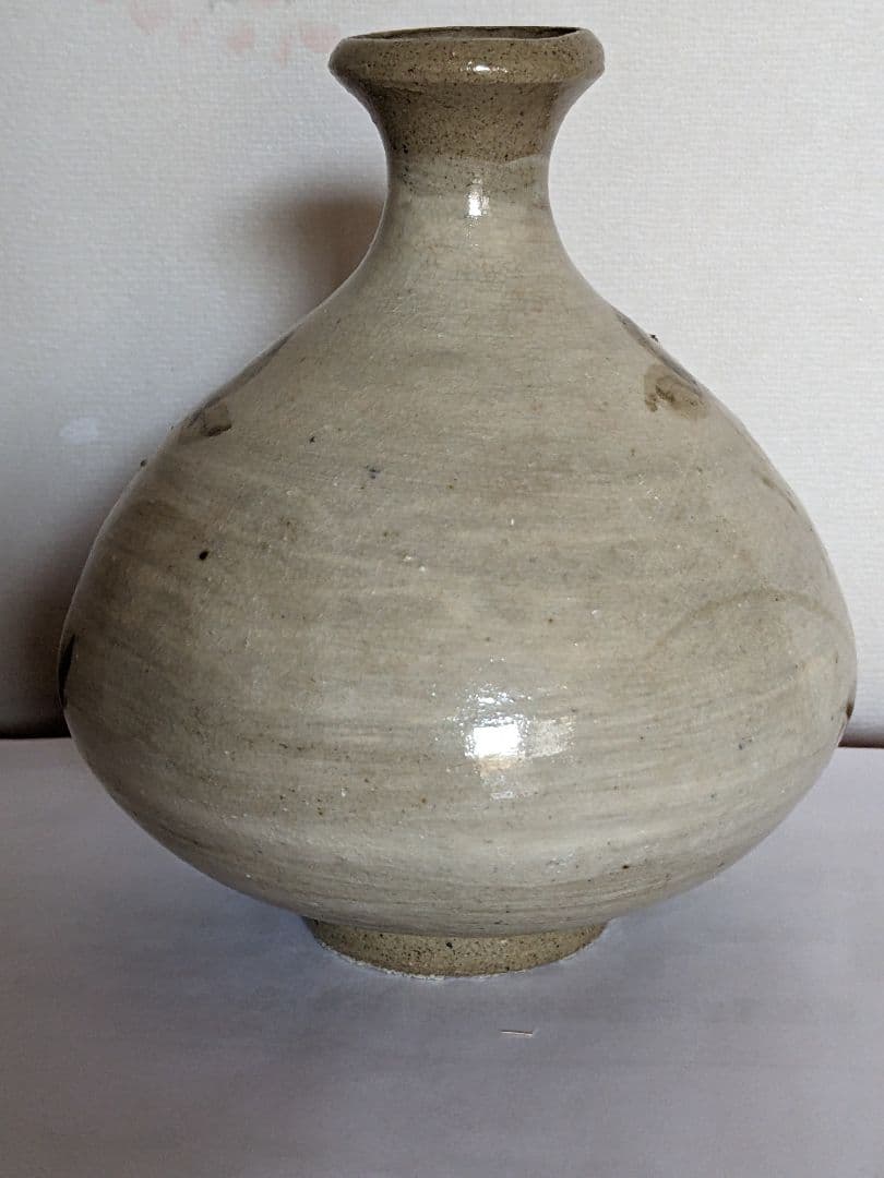 ♦朝鮮 韓国陶磁 鉄絵 秋草文 刷毛目 酒器 徳利 コレクション 骨董品