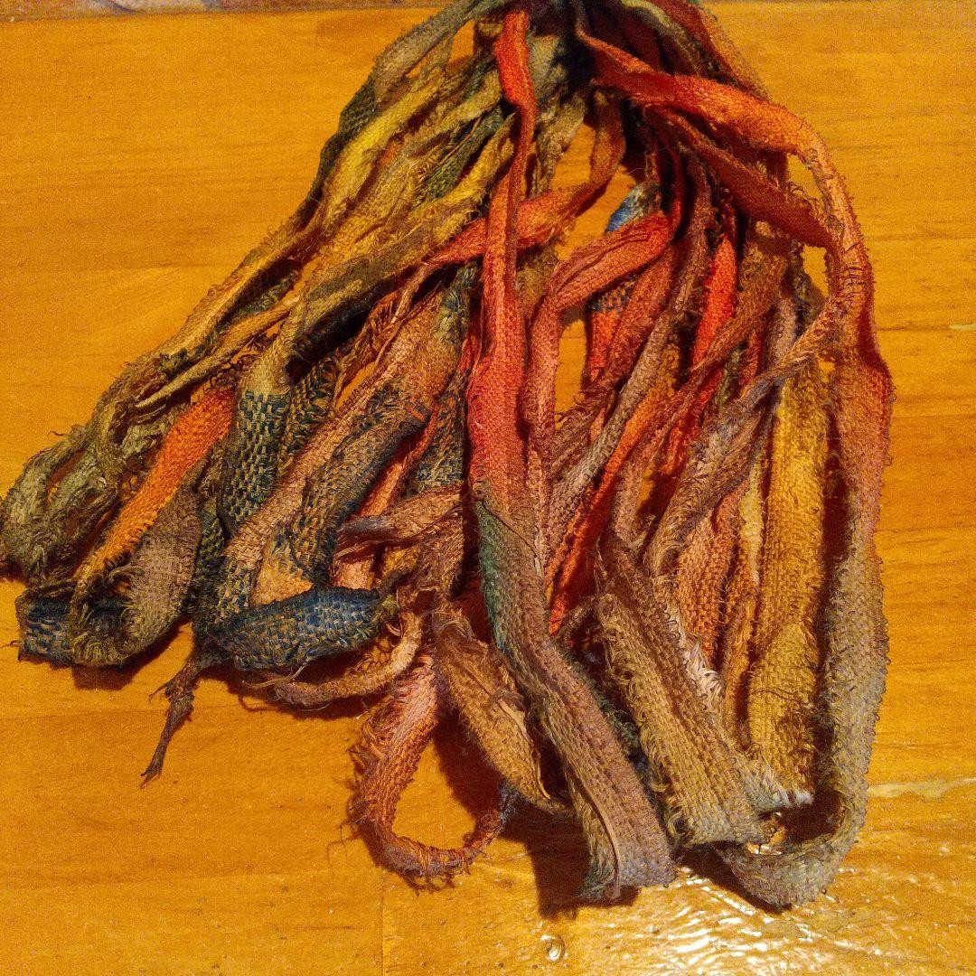 ②tantan⑦ジャンクジャーナル素材。手染め生地耳。変わり糸