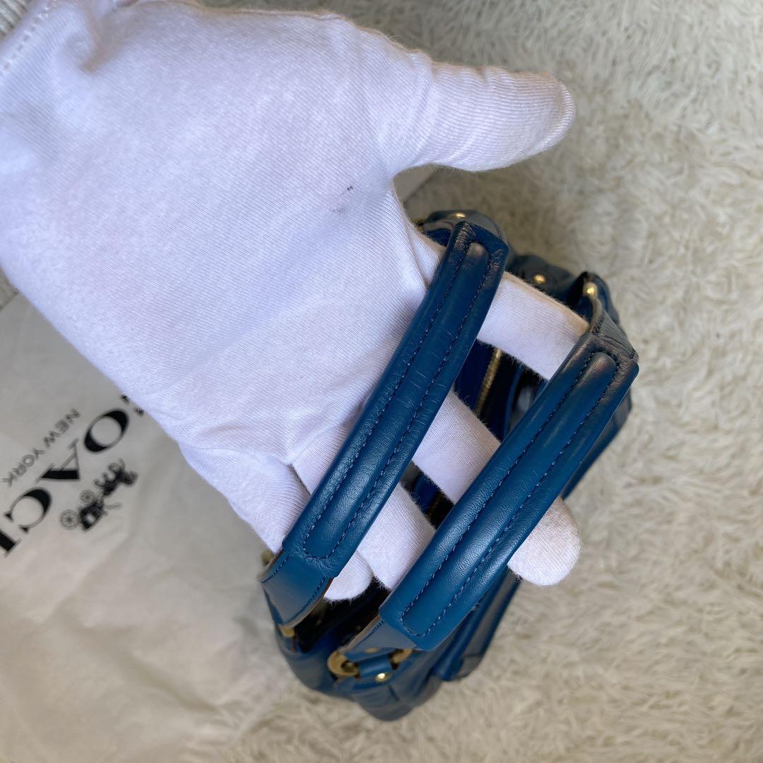 未使用級 vintage coach old tote bag Blue