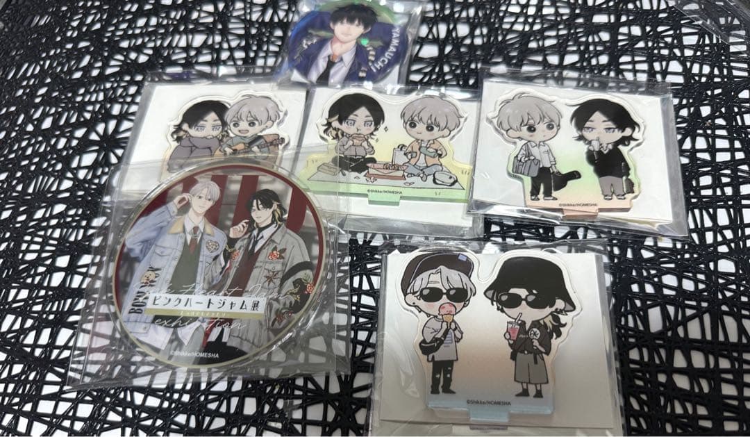 ピンクハートジャム展 アクリルコースター アクリルスタンド しっけ 缶