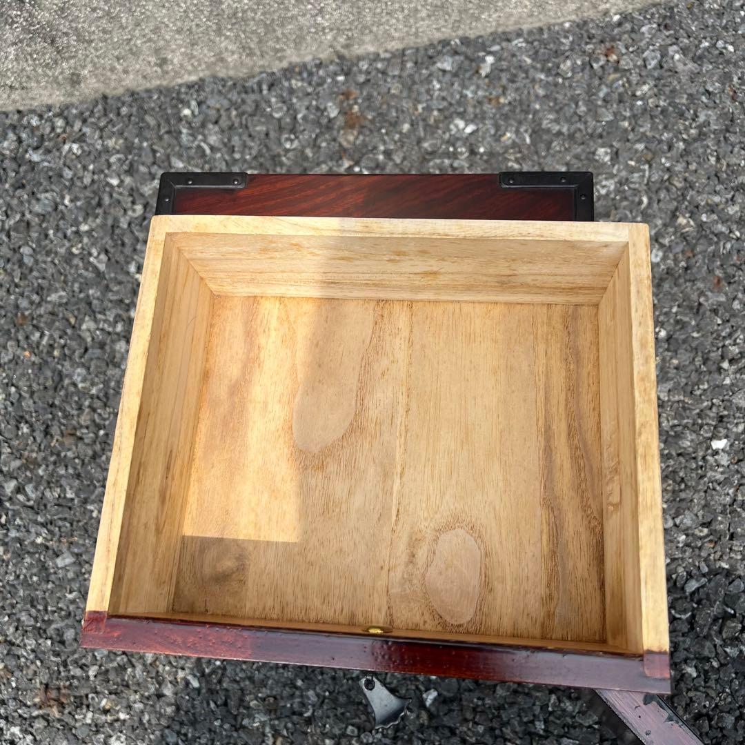 仙台箪笥 渡辺家具店 小箪笥 漆 欅 中桐 小引出 牡丹金具 伝統工芸 木地呂塗