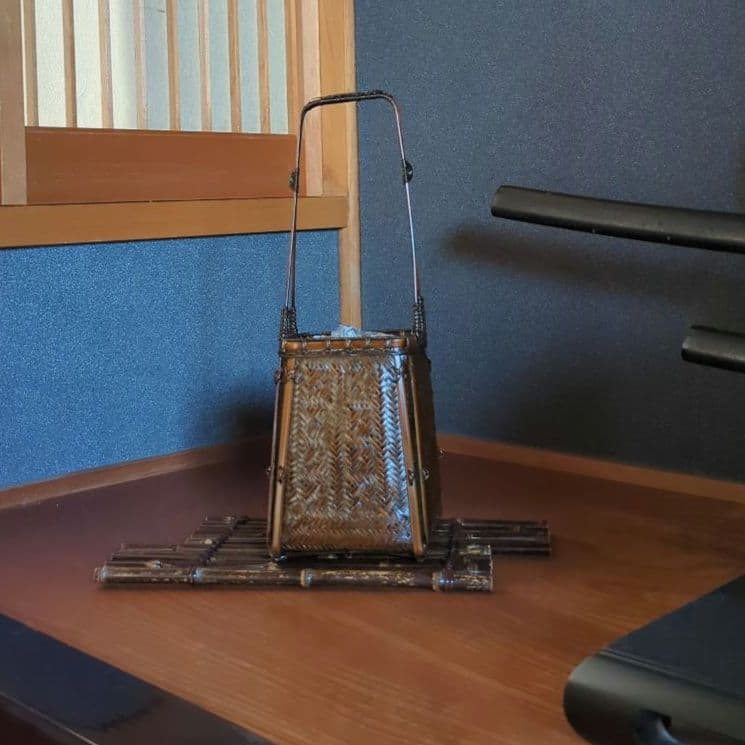 茶道具 華道具 竹細工 網代 竹籠 花籠 花器 花生け（竹製花台竹筏・