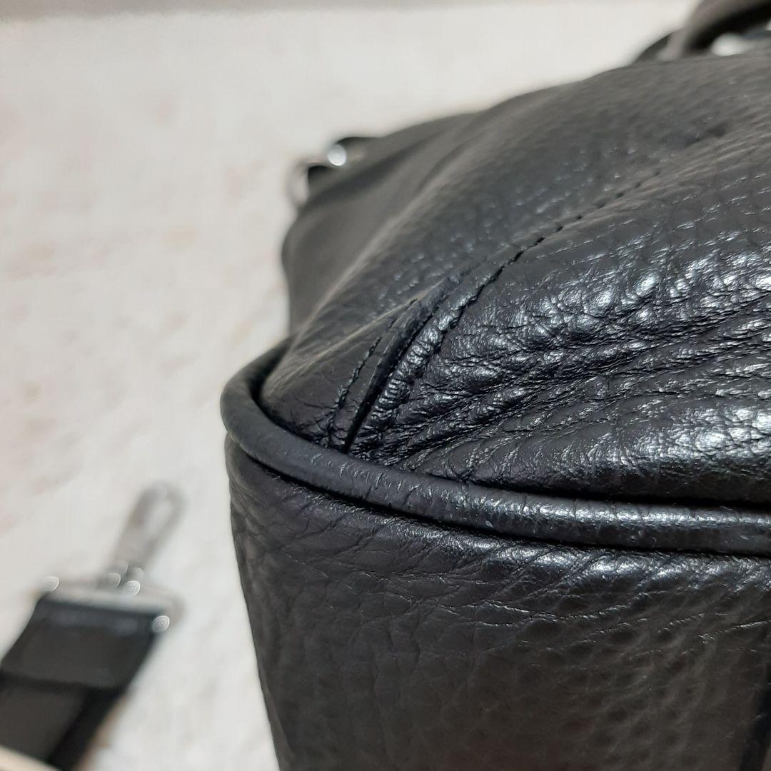 美品　pelle morbida ペッレモルビダ レザー　黒　2way バッグ