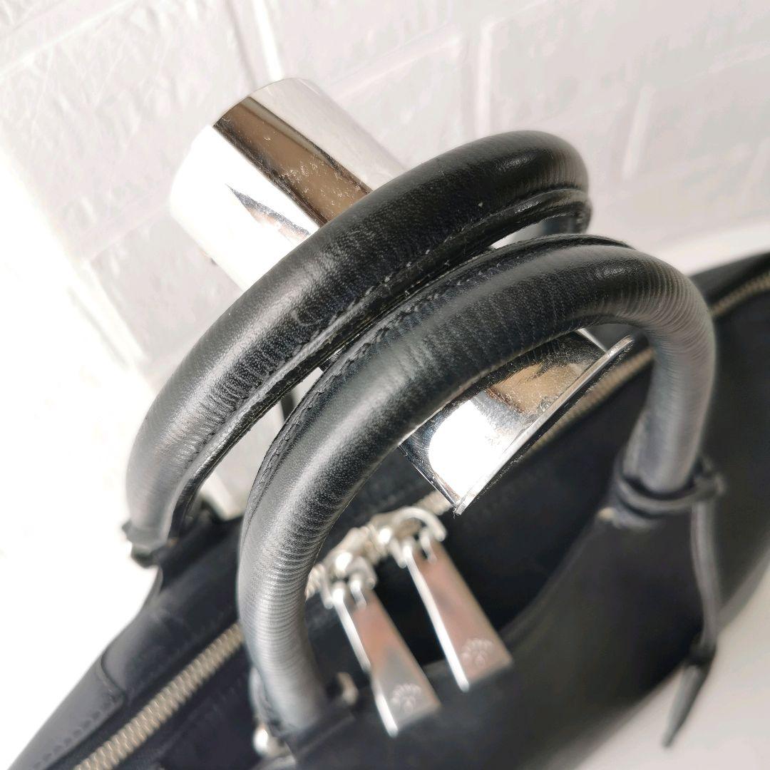 aniary アニアリ ウェーブレザー ビジネスバッグ ブリーフケース 黒