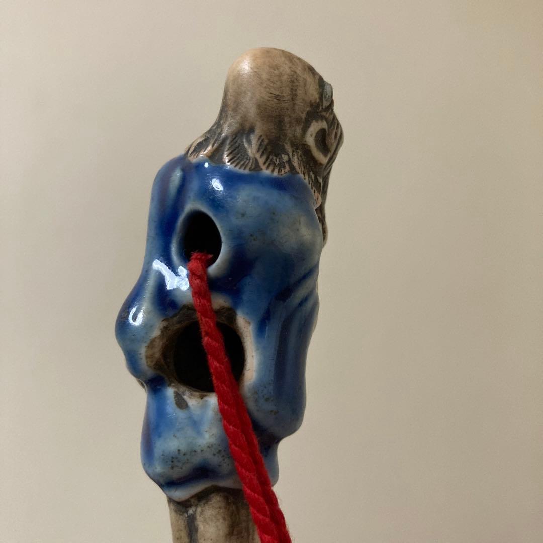 江戸中期〜後期？ 古根付け 掲げ物 陶器×天然素材 2点セット