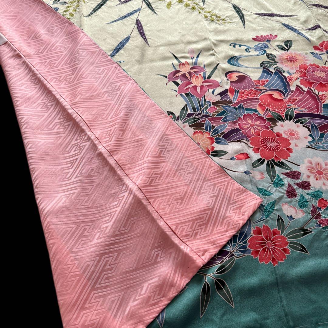 未使用品 振袖フルセット トールサイズ 新品長襦袢 グリーン 161