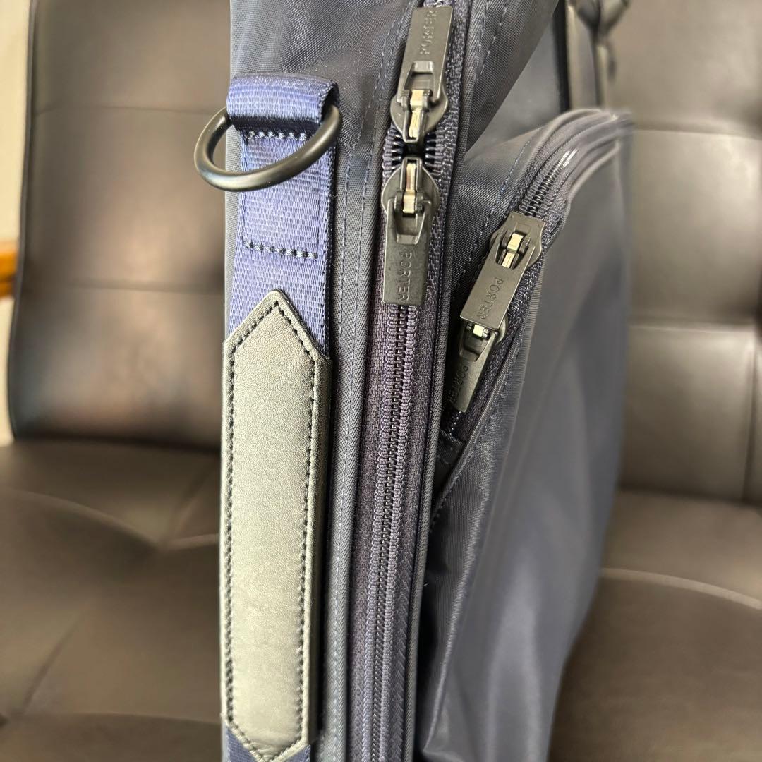 【極美品】PORTER ポーター タイム 3WAY ブリーフケース ネイビー