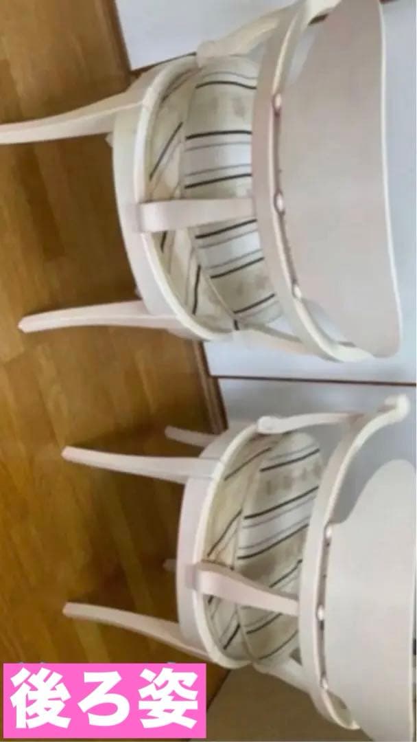 ロココ フレンチ♦️イタリア製♦️猫脚テーブル&ファブリックチェア2