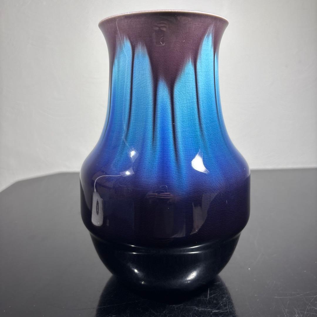 真作　人間国宝　美品　三代徳田八十吉(正彦) 花瓶