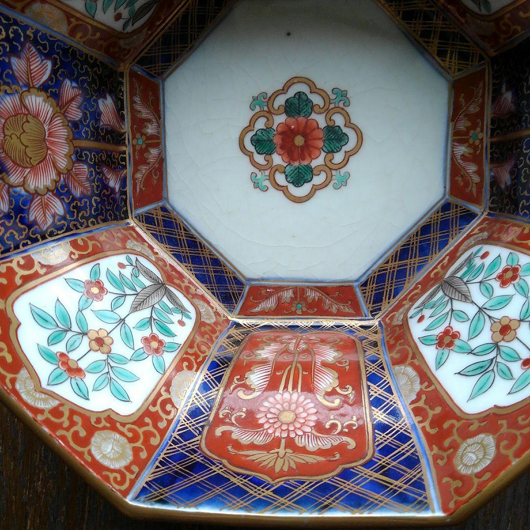 古伊万里 染錦草花 鉢