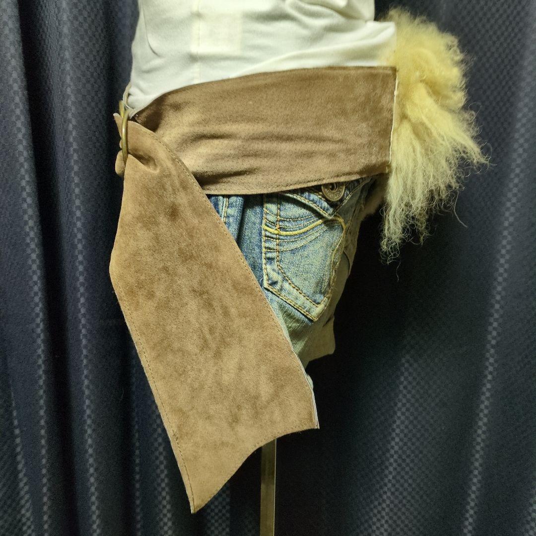 ​goa ゴア リアルファー コンチョ付 ラビットファー　ベルトセット