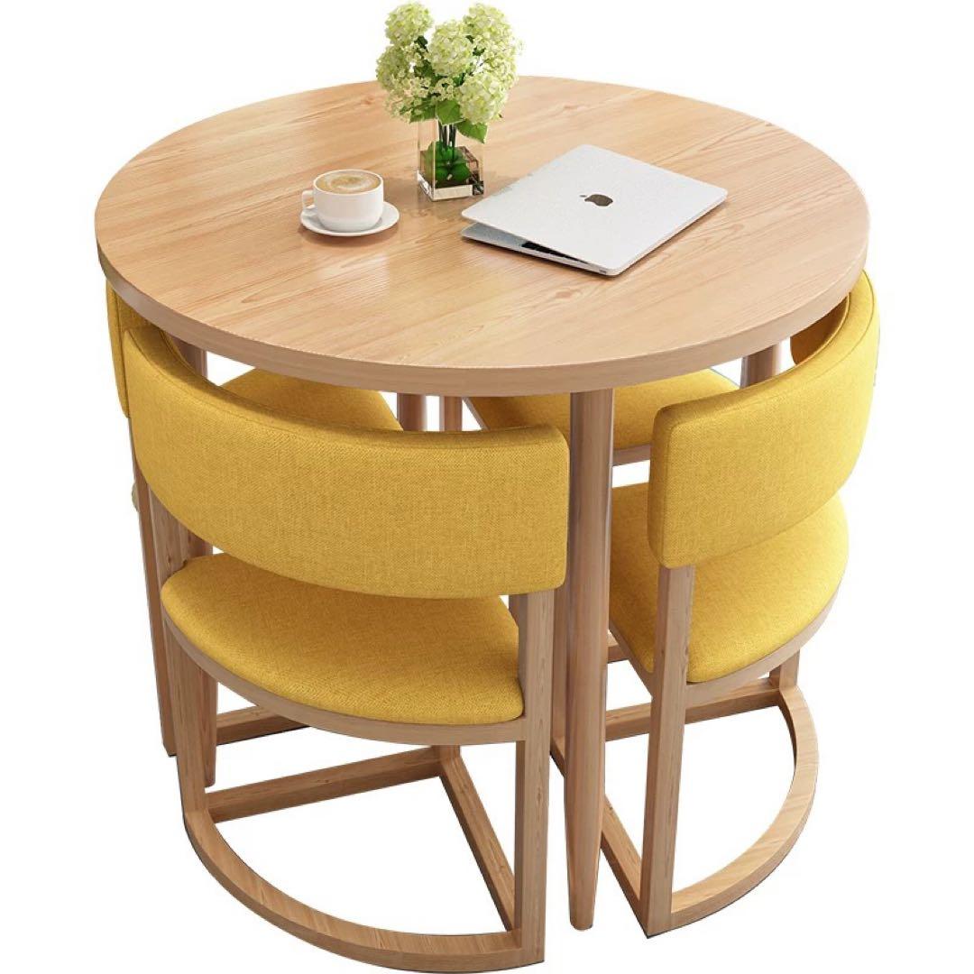 ナチュラルウッド 丸型ダイニングテーブルセット