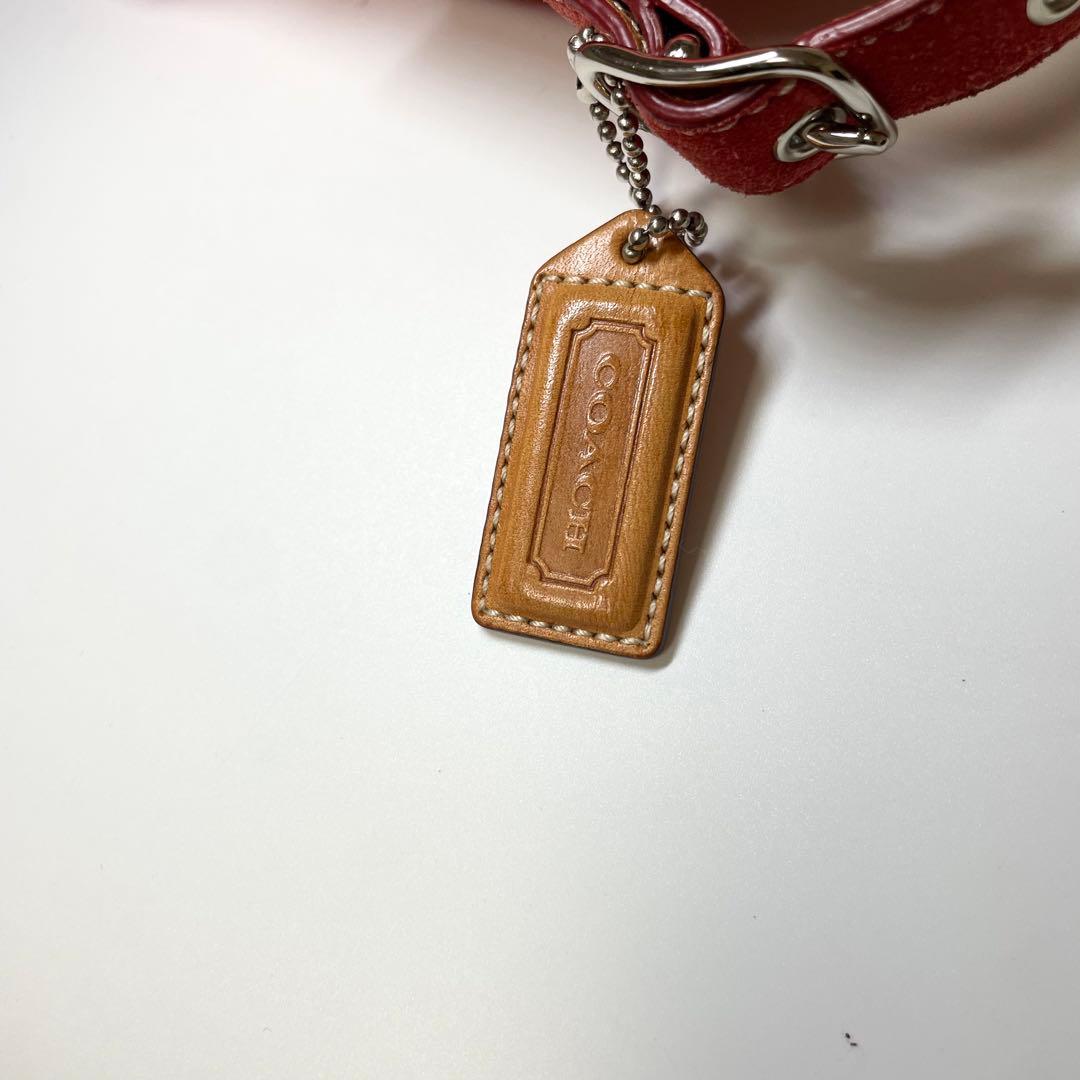 美品✨️COACH ショルダーバッグ アクセサリーポーチ スエード y2k 赤