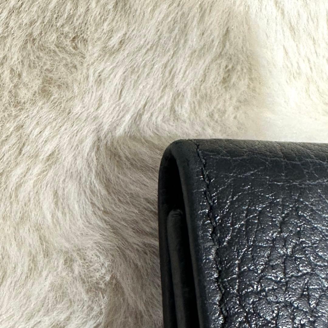 美品 GUCCI キーケース GGマーモント 6連 ブラック レザー