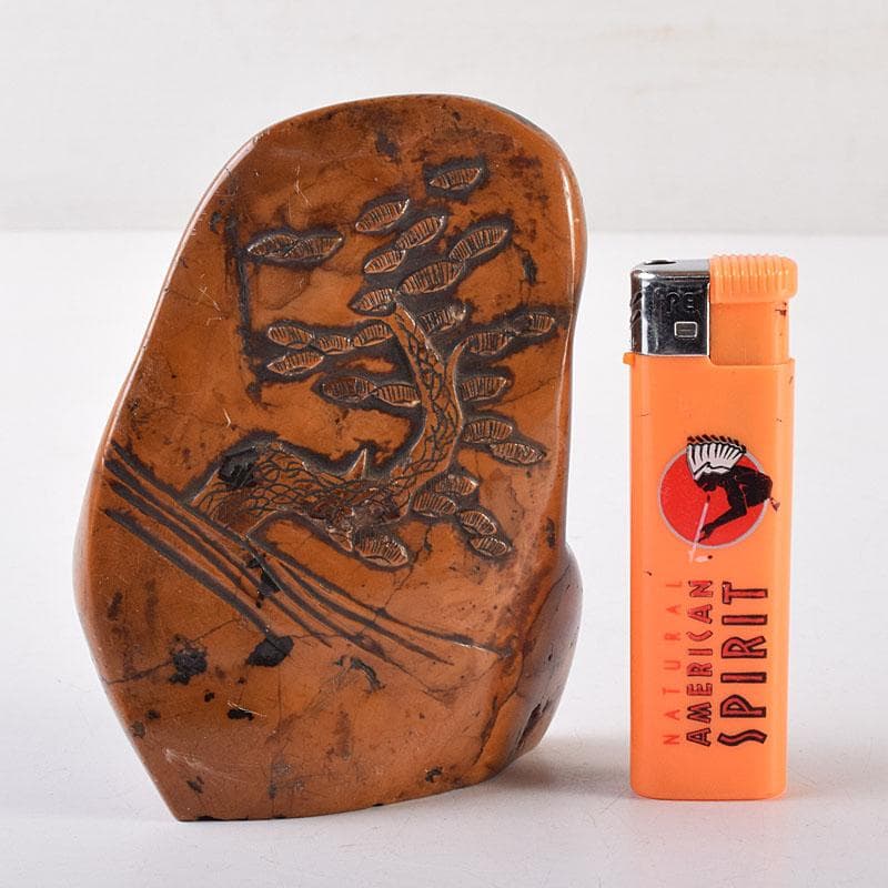 中国 篆刻 玉石彫刻 漢詩山水刻 印材 V R8564