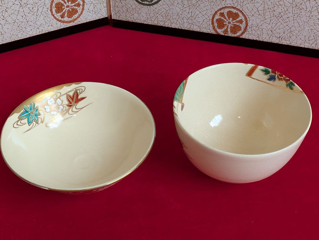 茶道具 茶碗 短柵箱 一式 京焼 平安 仁清 昌山作等