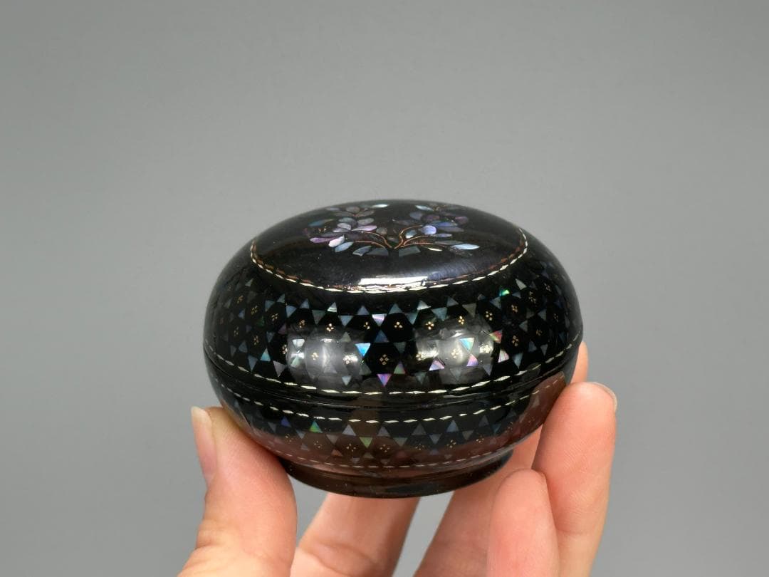 中国螺鈿香合　蓋物　香道具