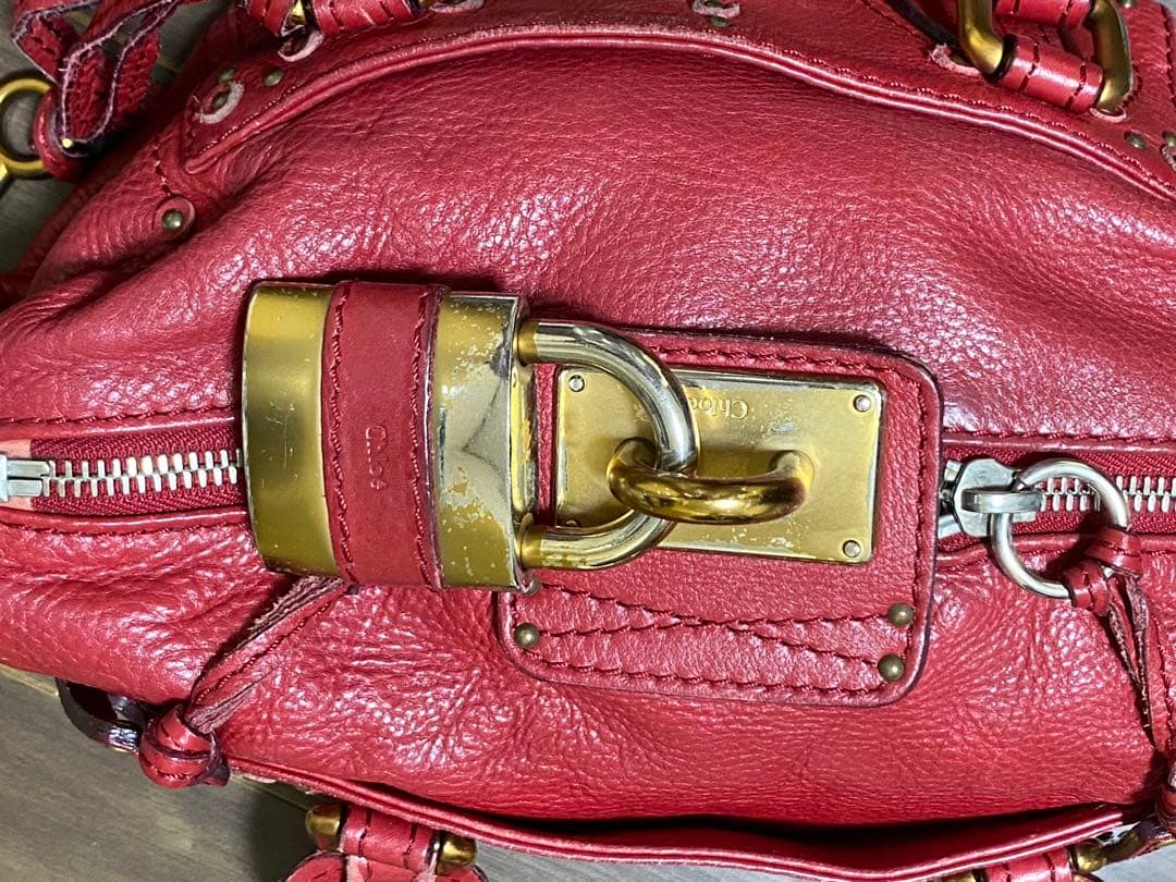 Chloe クロエ パディントン ボルドー レザー ショルダー 希少